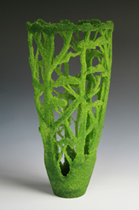 image of Adam latest glass sculpture made by Sue Hawker