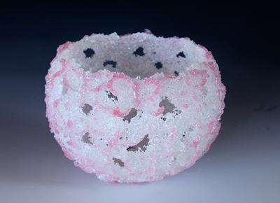 image of Social Butterfly pate de verre sculpture made by Sue Hawker