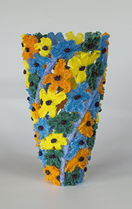 image of Autumn On Way pate de verre sculpture tryptych made by Sue Hawker