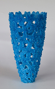 image of Winter Blues pate verre sculpture made by Sue Hawker